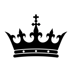 Minimalist Silhouette Decorative Crown Royal Authority Symbol Icon