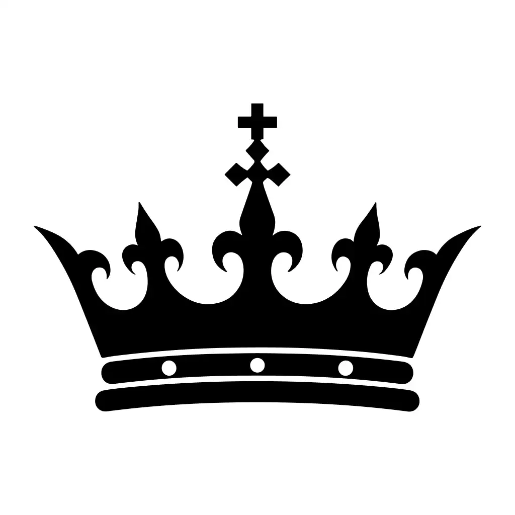 Minimalist Silhouette Decorative Crown Royal Authority Symbol Icon