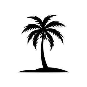Simple Silhouette Black Palm Tree Tropical Illustration