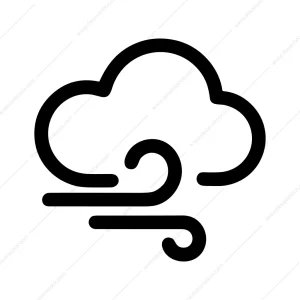 Simple Outline Cloud Wind Weather Element Icon