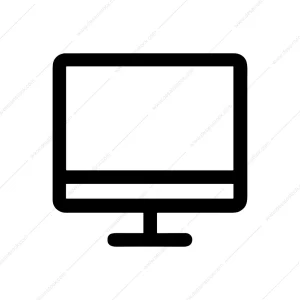 Minimalist Line Display Screen Monitor Modern Icon
