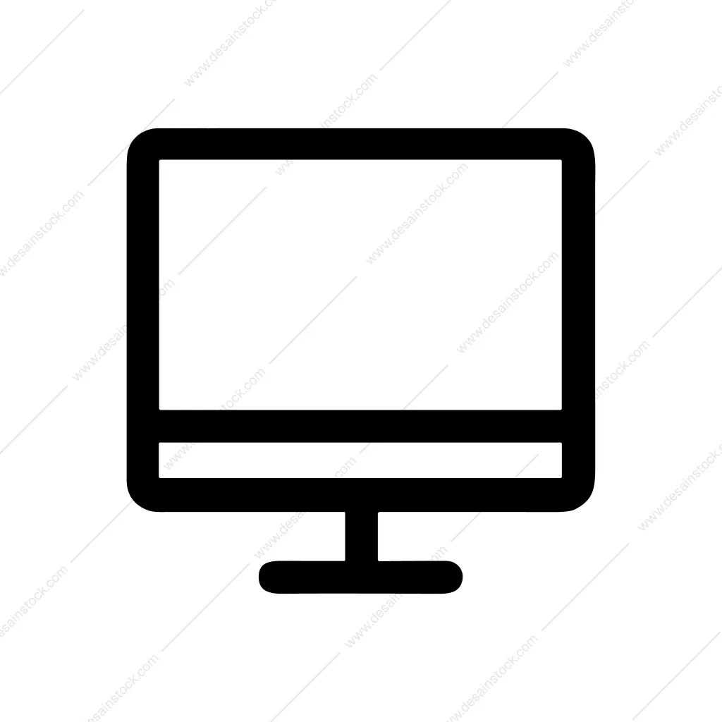 Minimalist Line Display Screen Monitor Modern Icon