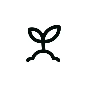 Simple Line Drawing of Sprout Growing from Soil Agriculture Icon