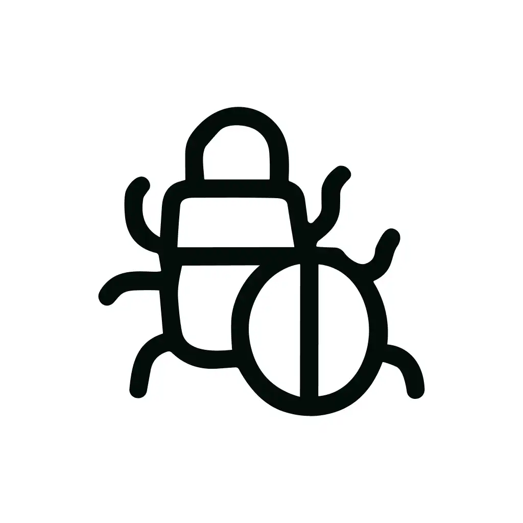 Minimalist Outline Bug Insect with Prohibition Sign Shape Icon Illustration