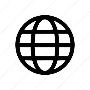 Simple Lineart Globe Outline World Communication Icon