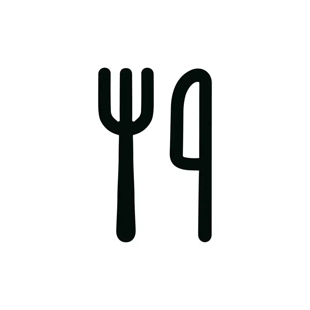 Simple Outline Fork and Knife Cutlery Restaurant Food Element Icon