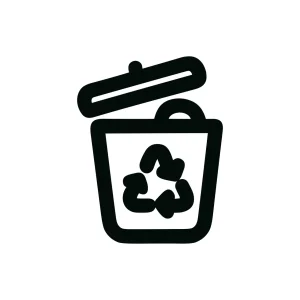 Bold Line Recycle Bin with Open Lid Simple Symbol Icon Design