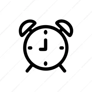 Simple Line Alarm Clock Time Reminder Icon