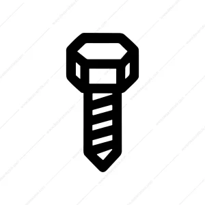 Outline Bold Simple Screw Fastener Industrial Symbol Icon