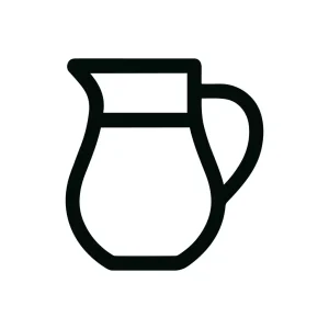 Simple Outline Water Pitcher Icon, Black Line Art Illustration
