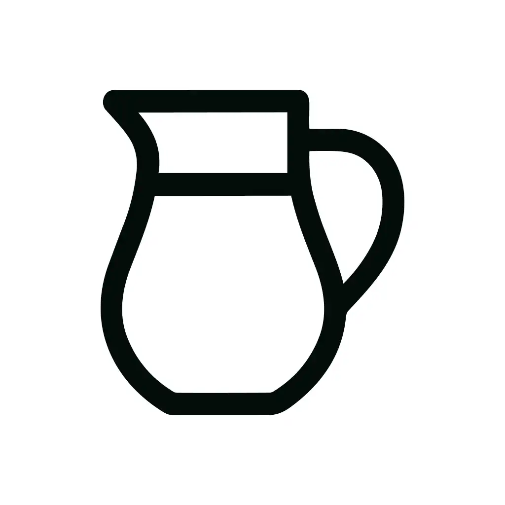 Simple Outline Water Pitcher Icon, Black Line Art Illustration