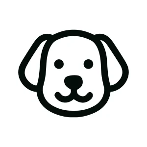 Minimalist Outline Dog Face Icon Simple and Clean Design Illustration