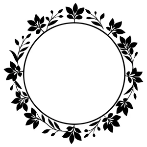 Elegant Leafy Circle Border Frame Decoration Design