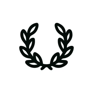 Simple Outline Laurel Wreath Branch Isolated Element Decoration