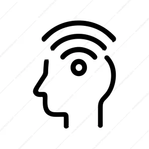 Outline Minimal Head Signal Wireless Thought Icon