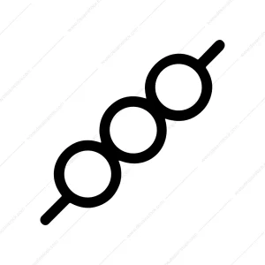 Minimalist Outline Dango Skewer Dessert Snack Food Icon