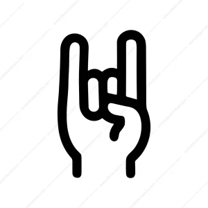 Simple Outline Rock On Hand Gesture Shape Icon