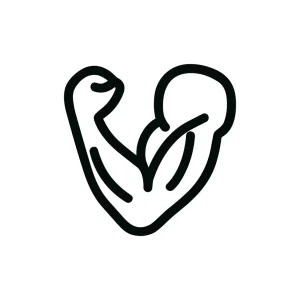 Outline Handdrawn Strong Arm Biceps Bodybuilding Muscle Gym Power Icon