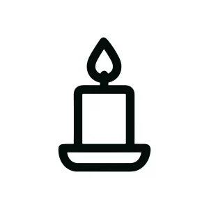 Minimalist Line Style Candle Flame Light Element Icon Symbol