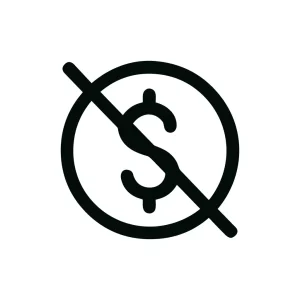 Simple Line No Money Cost Currency Icon