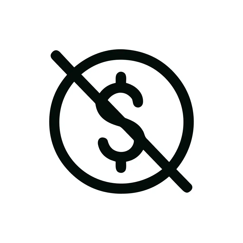 Simple Line No Money Cost Currency Icon