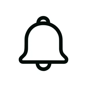 Simple Outline Isolated Bell Notification Alert Shape Icon