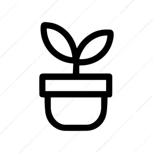 Simple Outline Potted Plant Seedling Sprout Icon