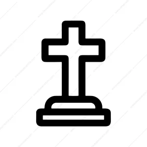 Outline Grave Marker Memorial Death Place Icon