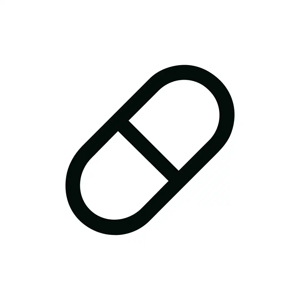 Outline Minimalist Capsule Drug Simple Shape Line Icon