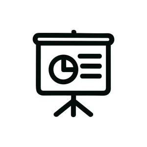 Simple Outline Presentation Board Chart Graph Icon