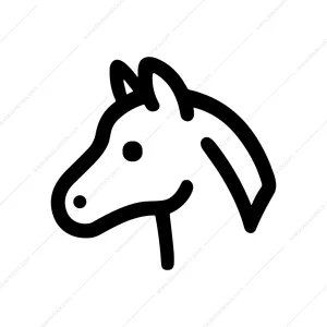 Minimalist Line Horse Head Simple Outline Drawing