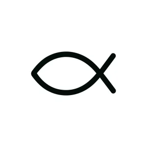 Simple Line Ichthys Christian Fish Symbol Icon Sign