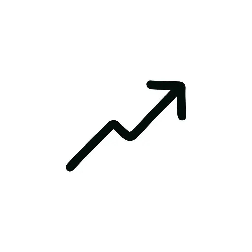 Handdrawn Simple Arrow Pointing Upward Direction Icon