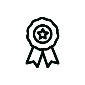 Simple Line Style Award Ribbon Badge Icon