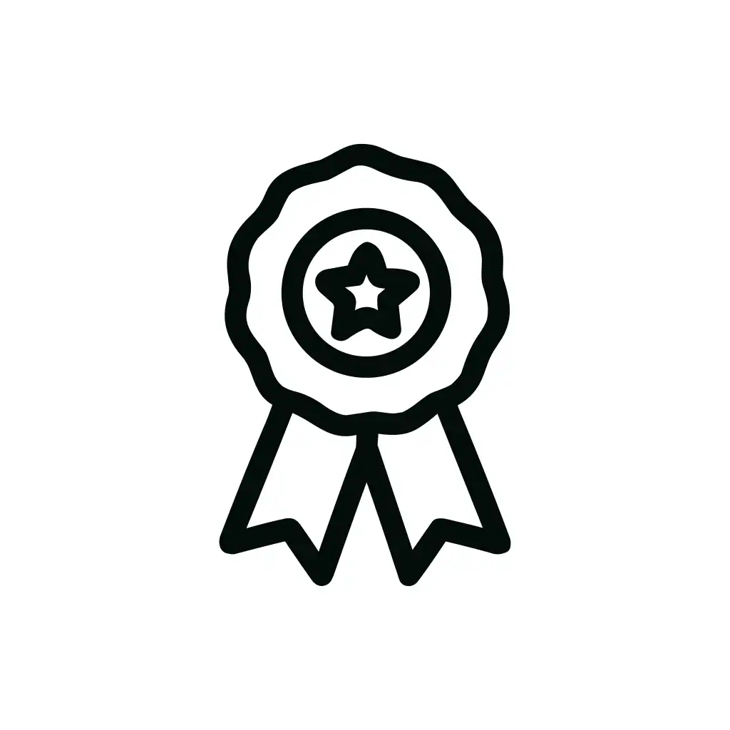 Simple Line Style Award Ribbon Badge Icon