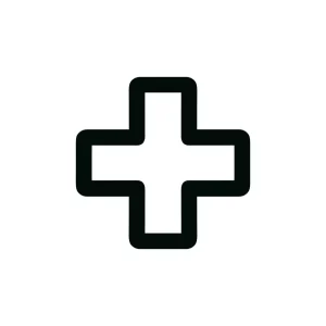 Rounded Simple Outline Plus Sign Symbol Shape Graphic