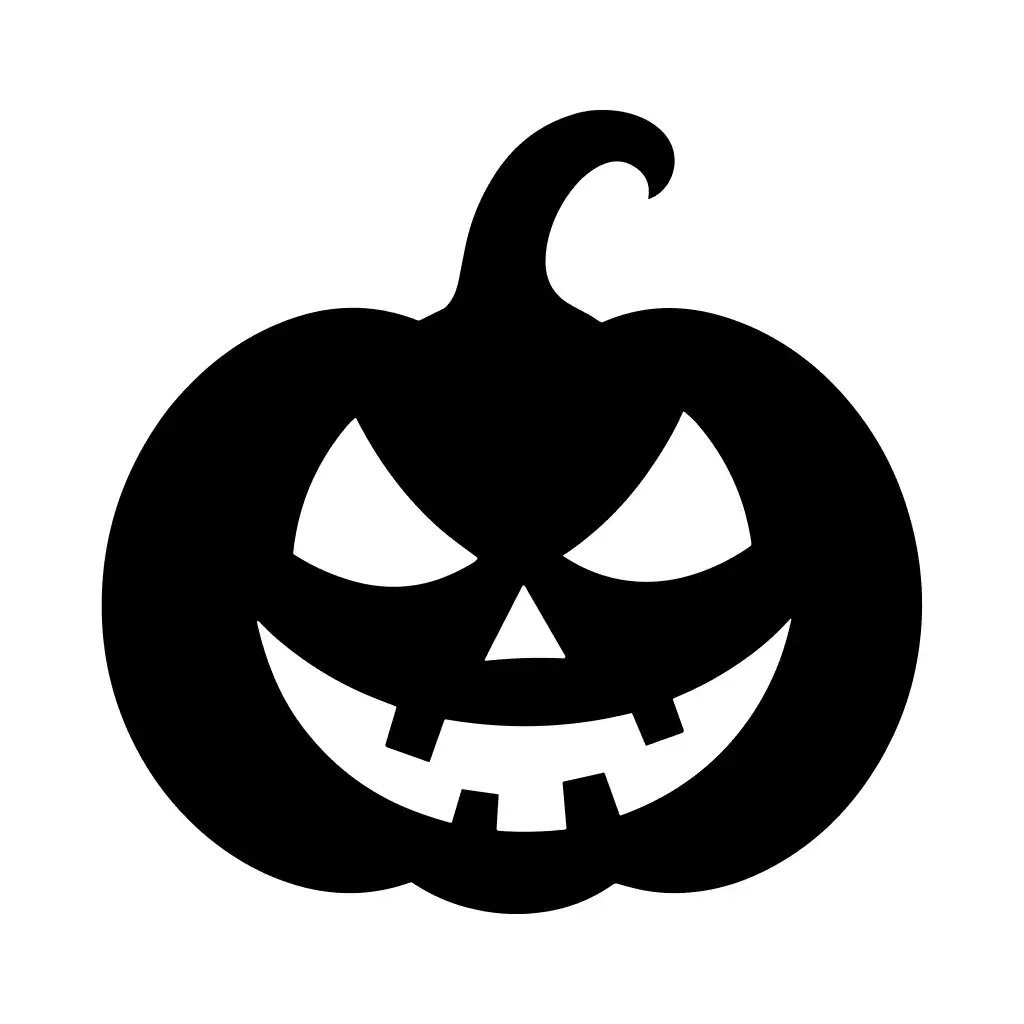 Silhouette Spooky Halloween Pumpkin Face Jack O Lantern
