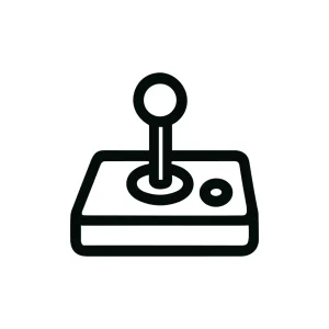 Outline Simple Joystick Game Console Stick Controller Icon for UI Design