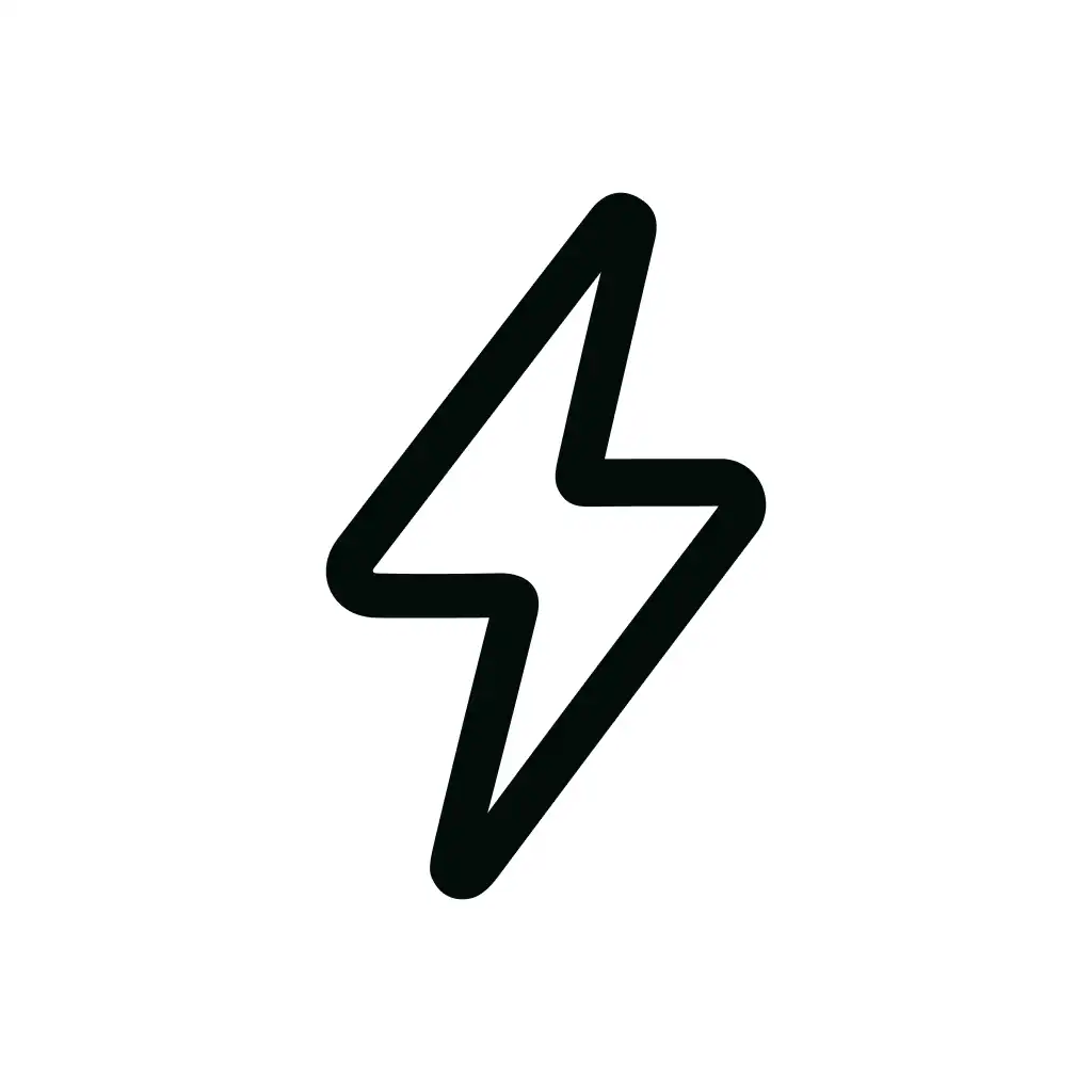 Simple Outline Thunderbolt Bolt Sign Shape Icon