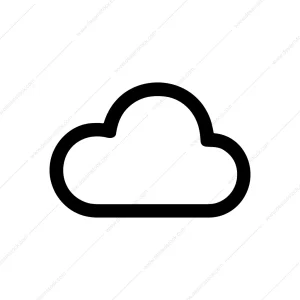 Simple Outline Fluffy Cloud Shape Weather Icon