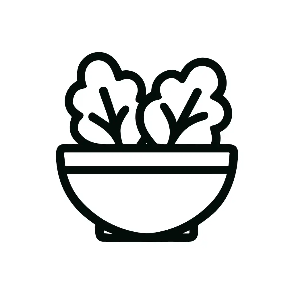 Simple Outline Salad Bowl Healthy Food Icon