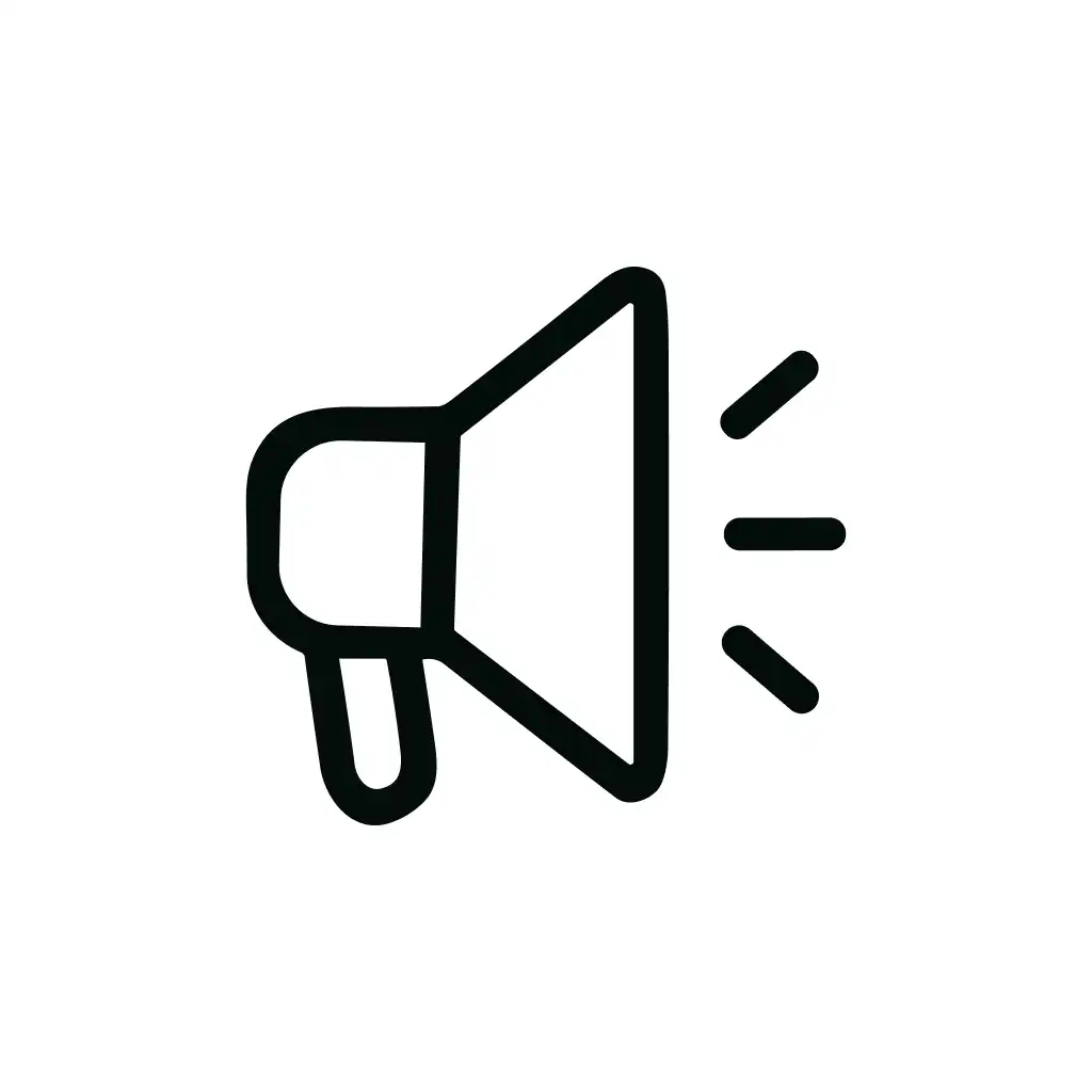 Simple Outline Megaphone Symbol Loudspeaker Communication Marketing Icon