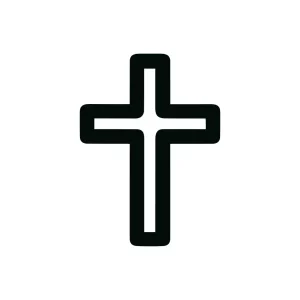 Minimalist Outline Rounded Corner Cross Symbol Icon