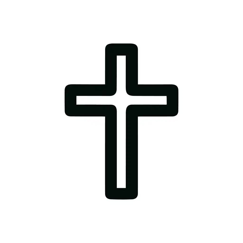 Minimalist Outline Rounded Corner Cross Symbol Icon