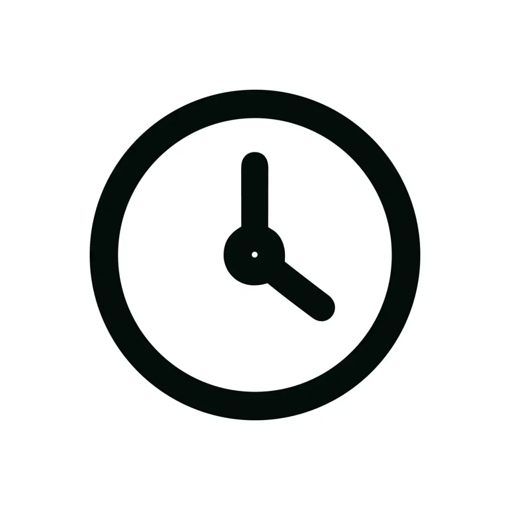Simple Outline Clock Icon Representing Time Management and Schedule Keeping