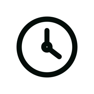 Simple Outline Clock Icon Representing Time Management and Schedule Keeping