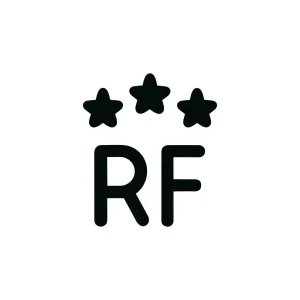 Minimalist Bold RF Initial with Star Decoration Logo Design Element