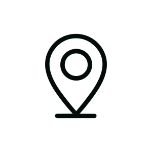 Minimalist Outline Location Pointer Sign Shape Icon Element