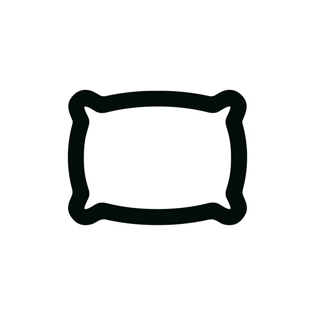 Simple Line Style Pillow Element for Sleep and Rest Icon