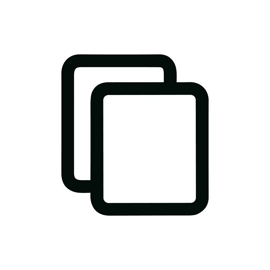 Minimalist Rounded Corner Duplicate Document Paper Copy Icon